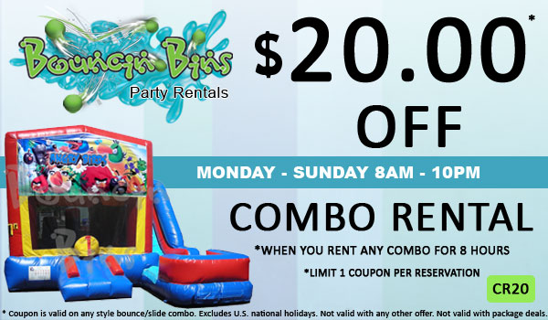 Save $20.00 of an inflatable bounce and slide combo rental in Tri Cities