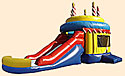Birthday Cake Wet/Dry Inflatable Bounce House Slide Combo Bounce House