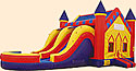 Castle 2 Lane Wet/Dry Inflatable Bounce House Slide Combo Bounce House