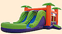 Paradise 2 Lane Wet/Dry Inflatable Bounce House Slide Combo Bounce House