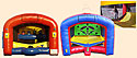 Baseball / Shooting Game Inflatable Sports Game Combo Bounce House
