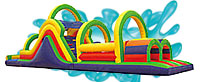 53' Wet/Dry Inflatable Obstacle Course Bounce House