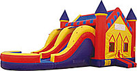 Castle 2 Lane Wet/Dry Inflatable Bounce House Slide Combo Bounce House