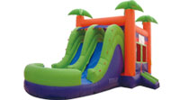 Paradise 2 Lane Wet/Dry Inflatable Bounce House Slide Combo Bounce House