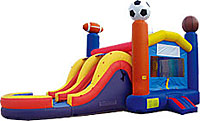 Sports 2 Lane Wet/Dry Inflatable Bounce House Slide Combo Bounce House