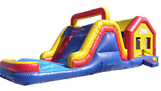 Fun House 2 Piece Wet/Dry Inflatable Bounce House Slide Combo Bounce House